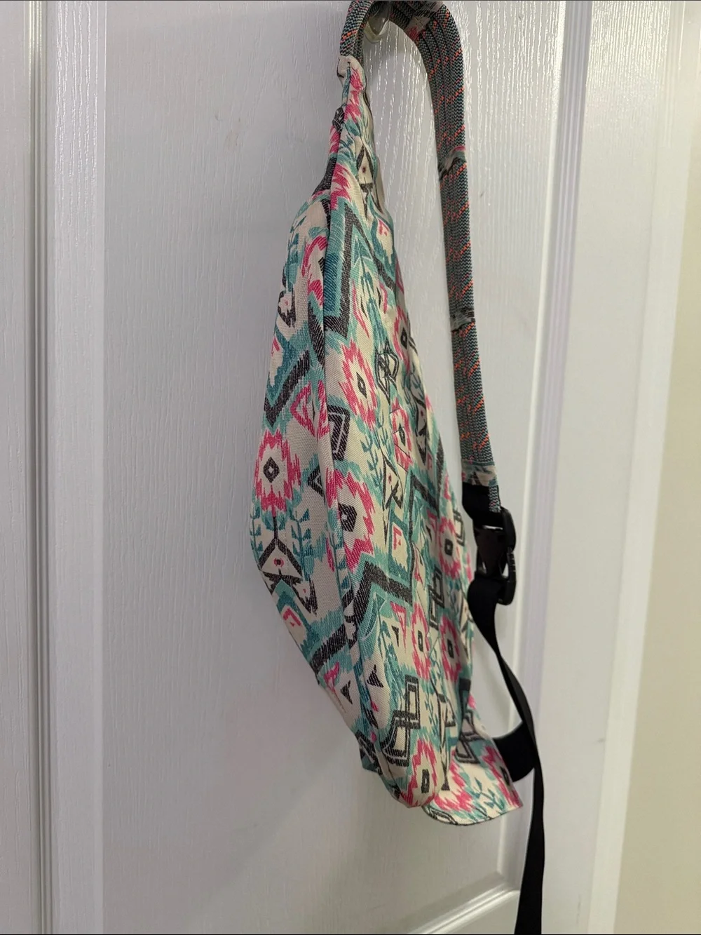 Kavu Teal Pink Aztec Sling Pack